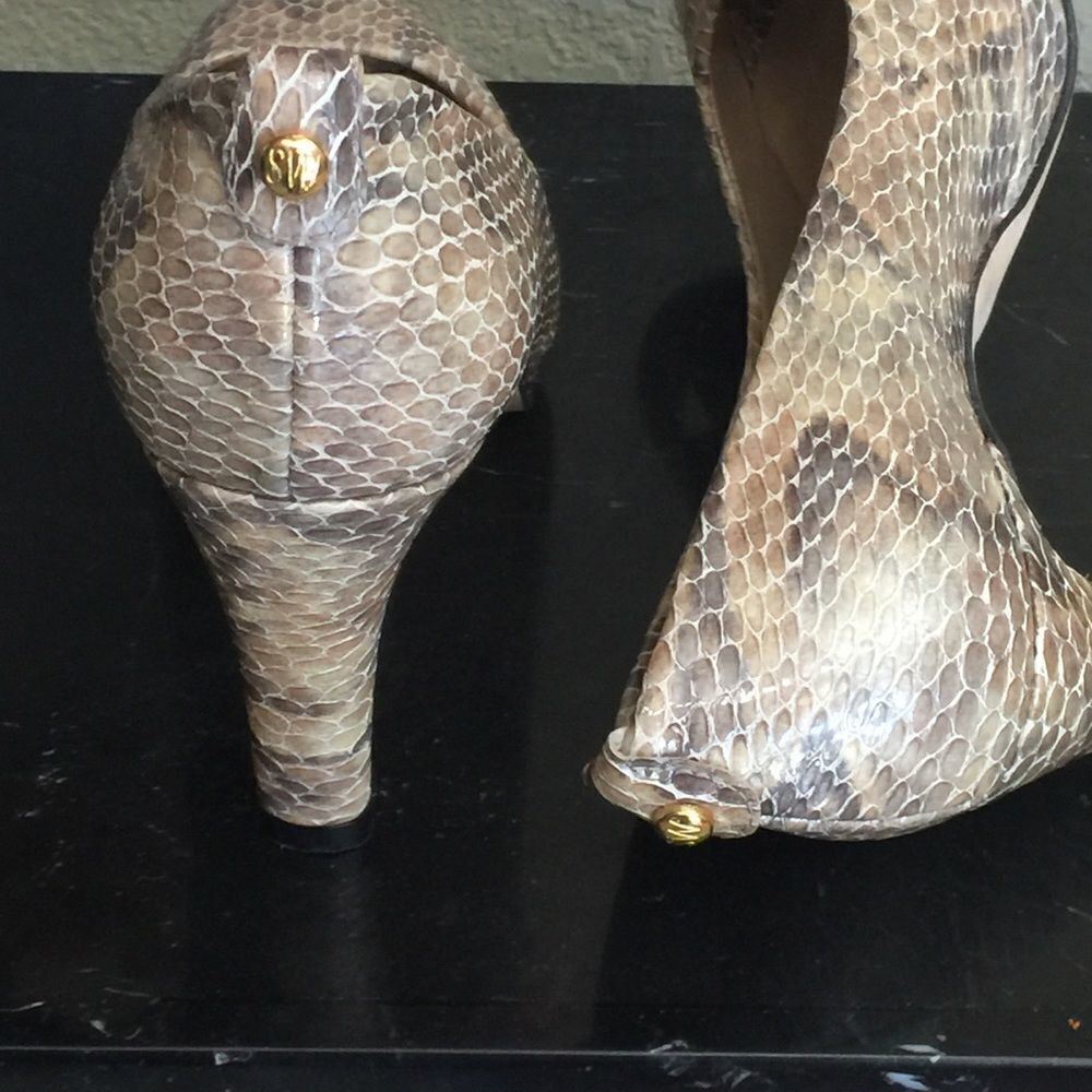 Stuart Weitzman Loopthru Pumps Sneak Leather 5 M - image 4